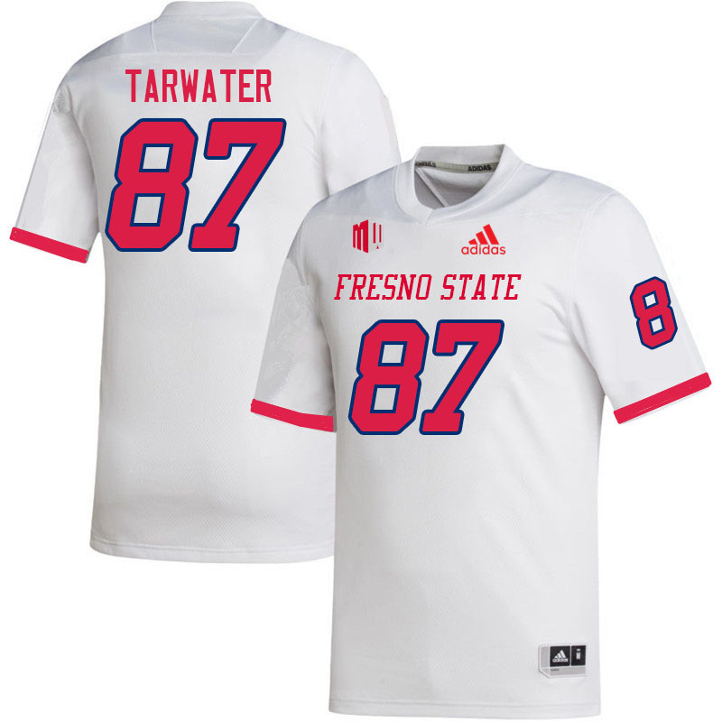 Men #87 Jake Tarwater Fresno State Bulldogs College Football Jerseys Stitched Sale-White - Click Image to Close